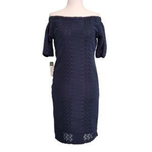 NWT Ralph Lauren Navy Blue Knitt Like Dress